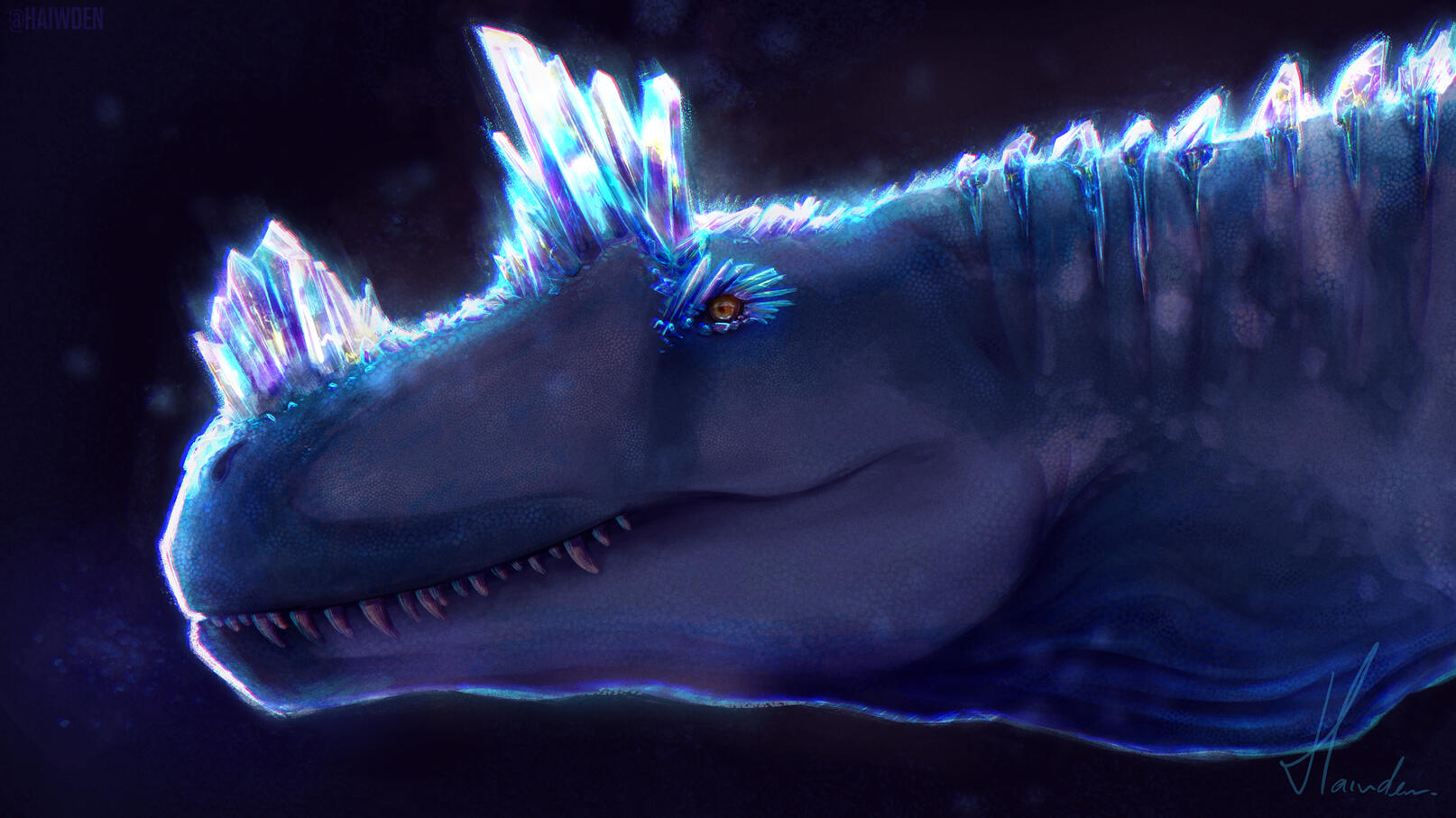 Crystal Ceratosaurus, detailed portrait
