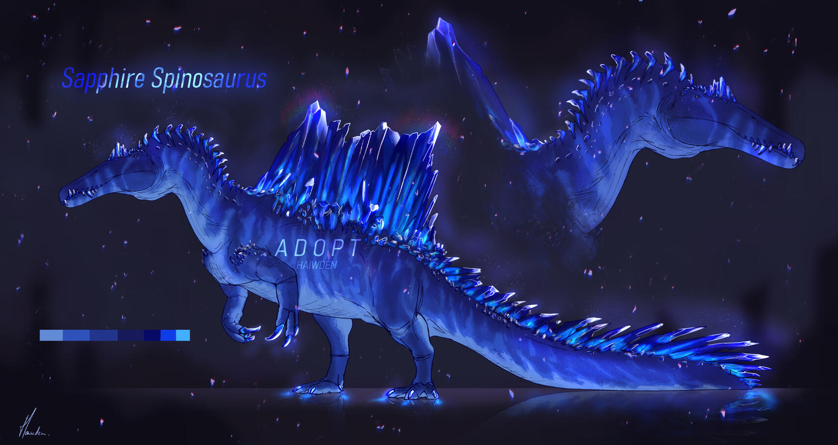Sapphire Spinosaurus sketch, Adopt